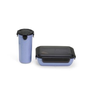 KIT COPO E MARMITA FIBRA DE BAMBU